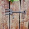 Double Hook Iron Shovel and Rake Decorative Hanging for Courtyard and Home