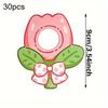 30pcs Cute Cartoon Flower Lollipop Decoration Cards Paper Inserts For Party Favors And Sweet Treats Presentation