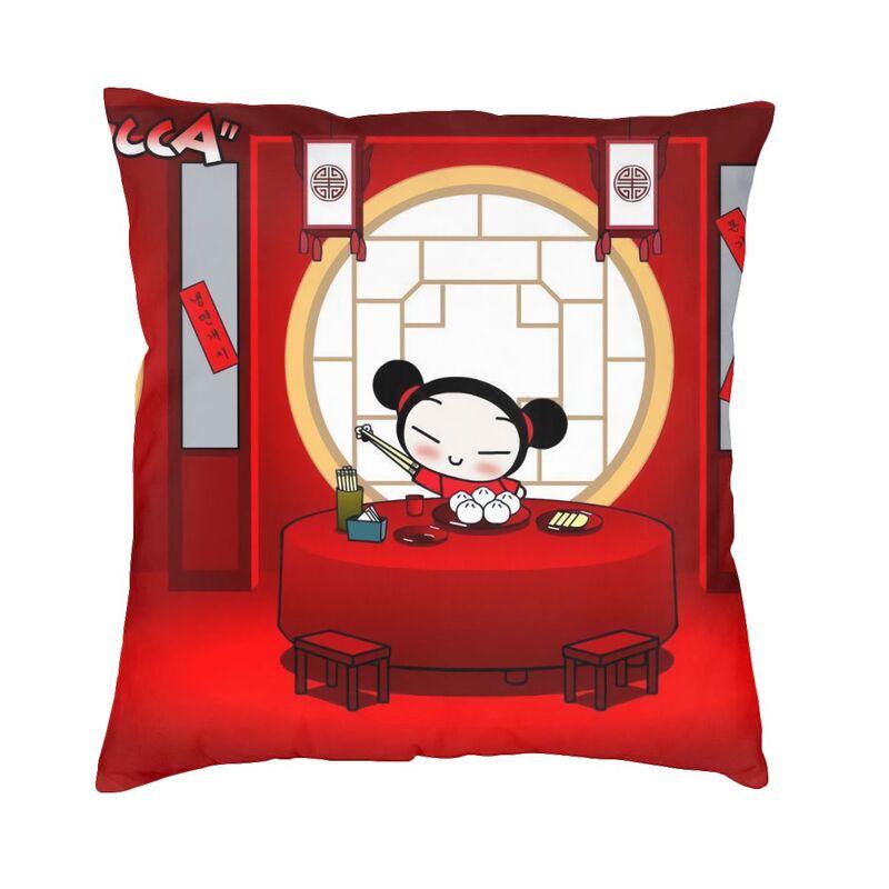 Moderní Funny Love Pucca a Garu povlak na polštář na pohovku Polyesterová TV Animace Pouzdro na polštář Anime povlak na polštář do obývacího pokoje