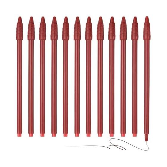 PATIKIL 12 Pcs Dark Red Gel Pens, 0.5mm Fine Point Smooth Writing Gel Ink Ballpoint Pens for Journaling, Office Stationery, Drawing, Teachers, Dark
