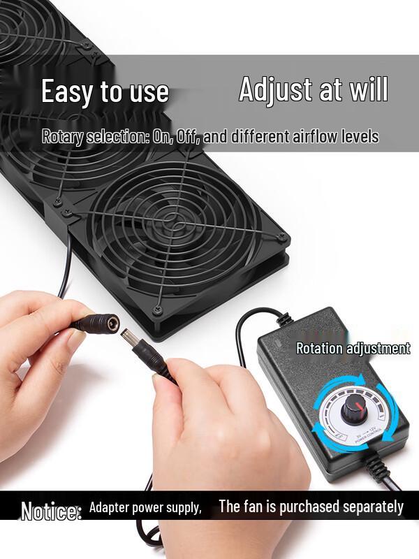 Yuzhuxun High-Speed 12cm Cooling Fan (2-Pack)