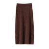 Women's High-Waisted Cashmere Knit Skirt - Autumn/Winter Hip-Hugging, Warm and Brushed