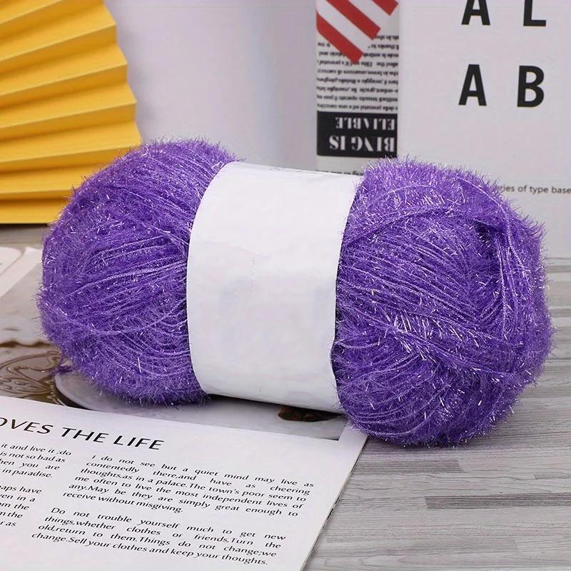 4 Stück buntes Polyester-Wimperngarn-Set - Flauschiges Bastelgarn zum Häkeln, DIY-Handstrickzubehör, Großpackung 400g