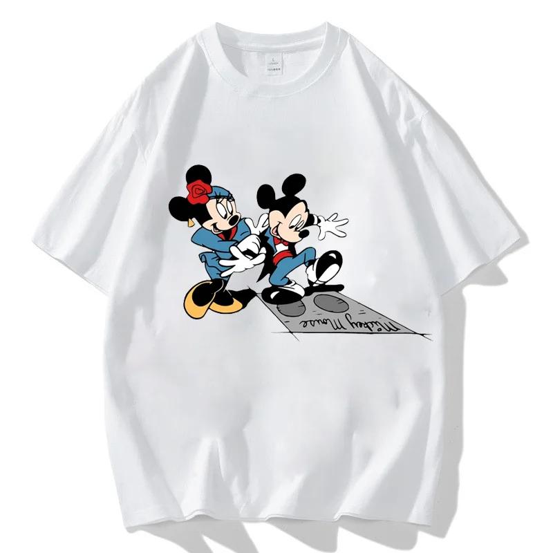 Summer New Mickey Mouse Minnie MouseTshirt Womens New Large Size Tshirt Y2K Retro Loose Casual Shortsleeved Top