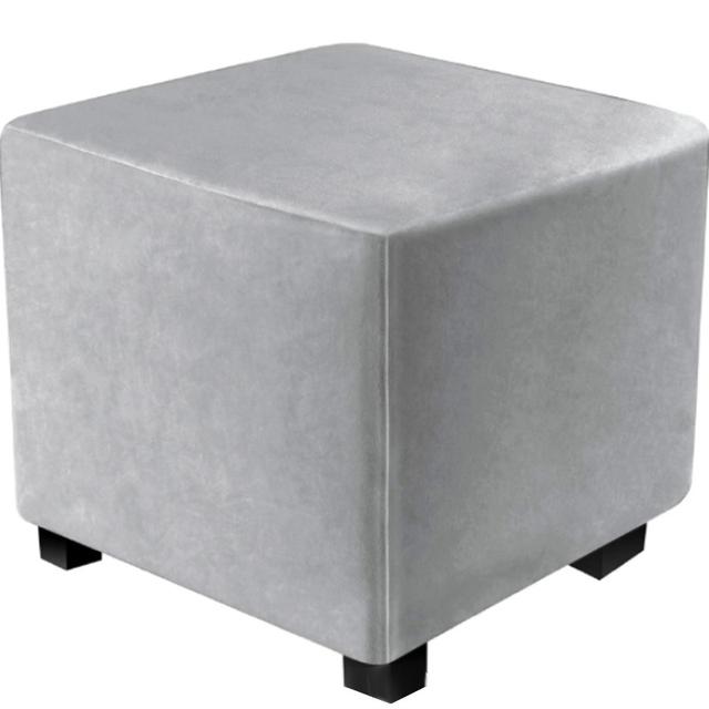 Square Elastic Ottoman Cover Thicken Velvet Footstool Covers 360 Degree All -Inclusive Chair Cover Protector For Living Room