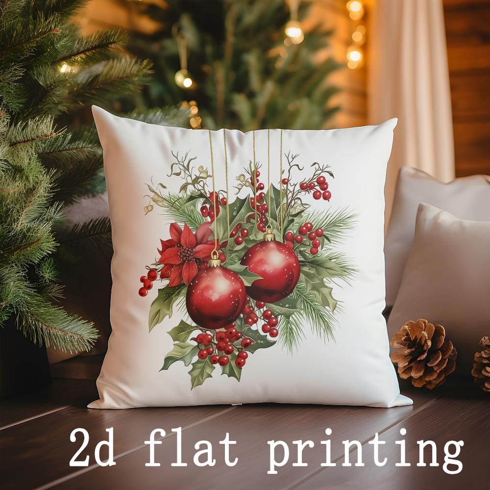 Home Decor Festive Holiday Decor Pillow Covers with Prints Pattern Cushion Cover Suitable for Sofa Bedroom Car Pillow Cover