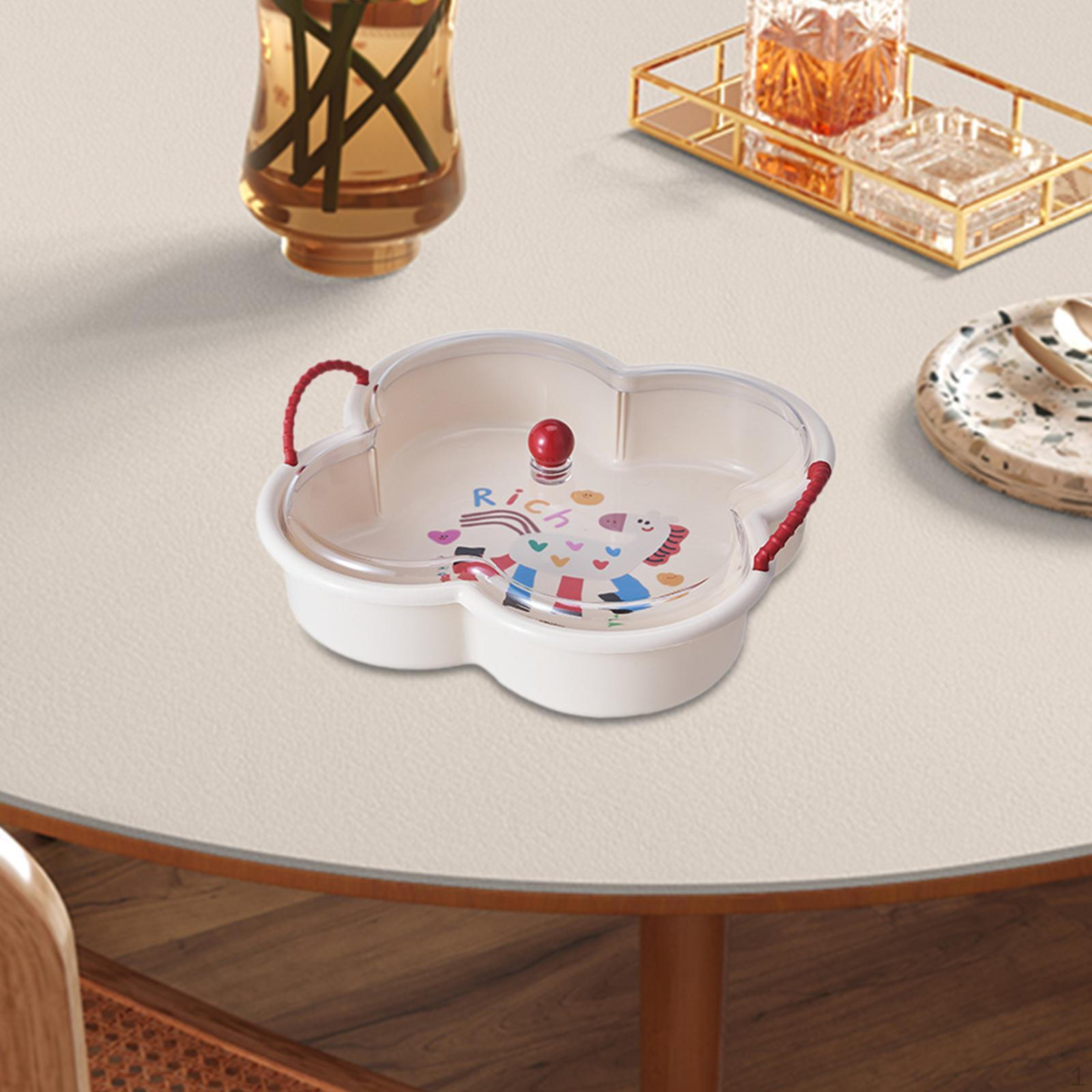 Divided Serving Tray Desserts Plate Snack Candy Dish Appetizer for without lid