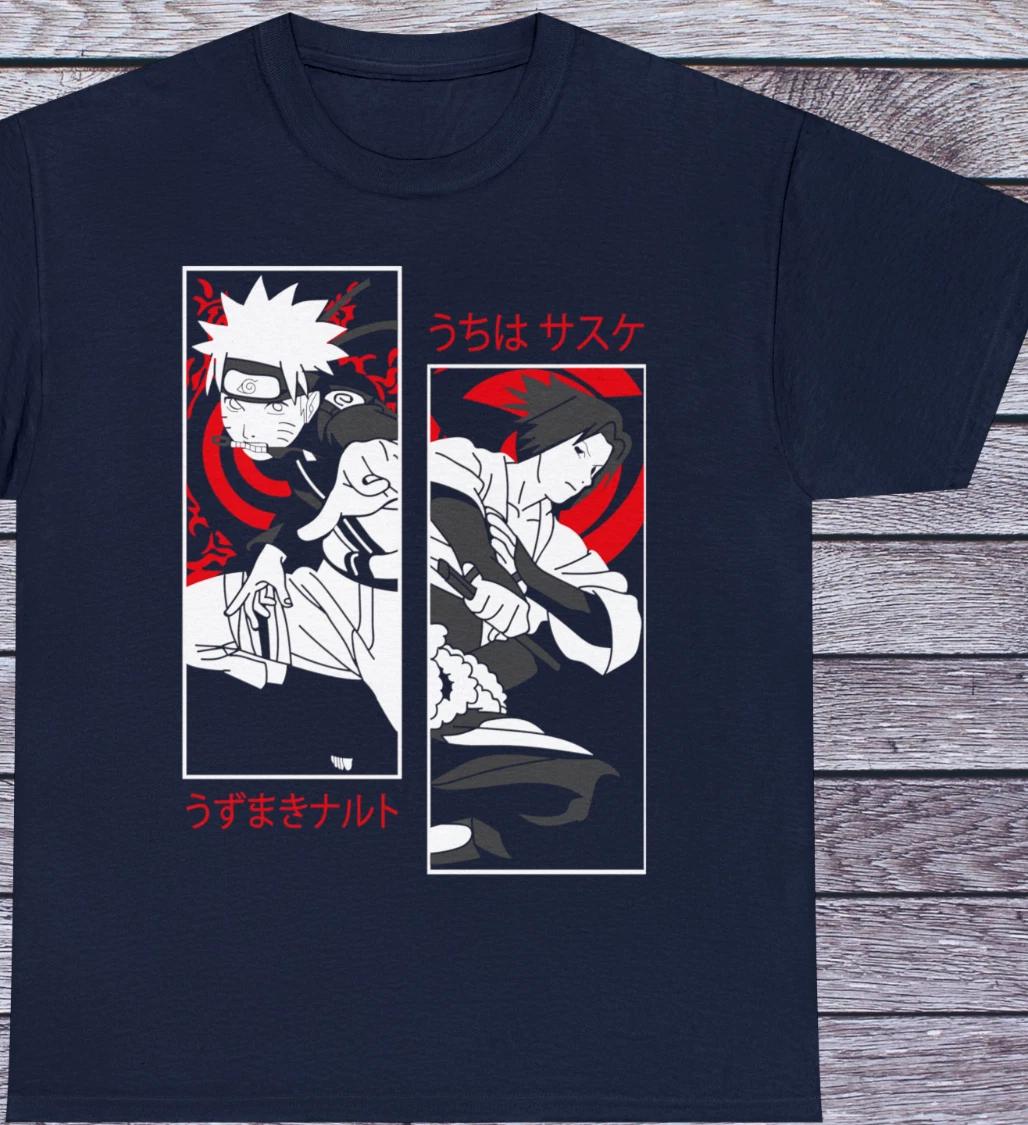 Naruto / Sasuke T Shirt Anime Clothing Manga Naruto Shippuden Shirt Japanese Tee L