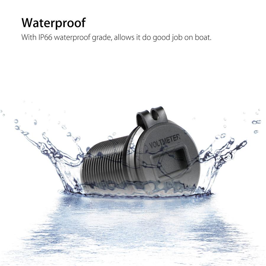 12V/24V Car Cigarette Lighter Socket Dual USB 2.1A Charger Digital LED Voltmeter