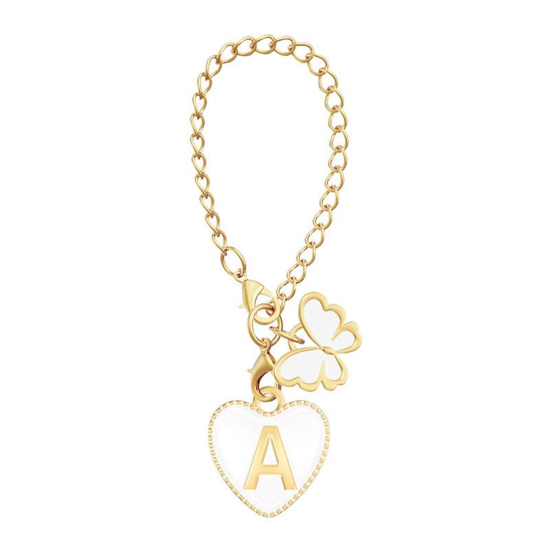Butterfly Heart Cup & Plate Pendant with English Letter Charms
