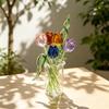 Tulip Glass Flower Handmade Simulation Bouquet Eternal Flower Creative Art Desktop Decoration