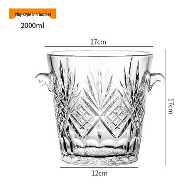 ZISIZ Portable Glass Ice Bucket with Tongs