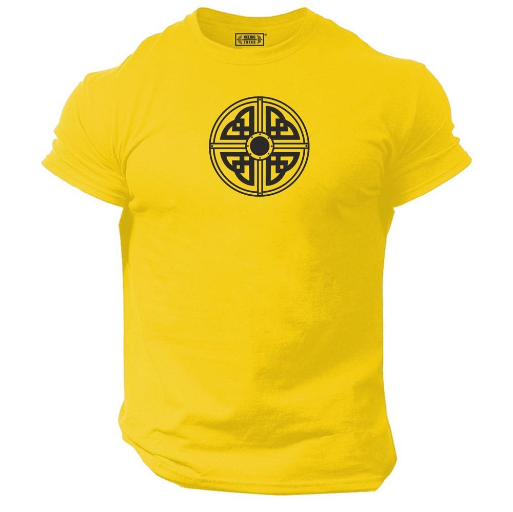 Vikings Shield T Shirt Gym Clothing Bodybuilding Workout Thor Odin Gymwear Top