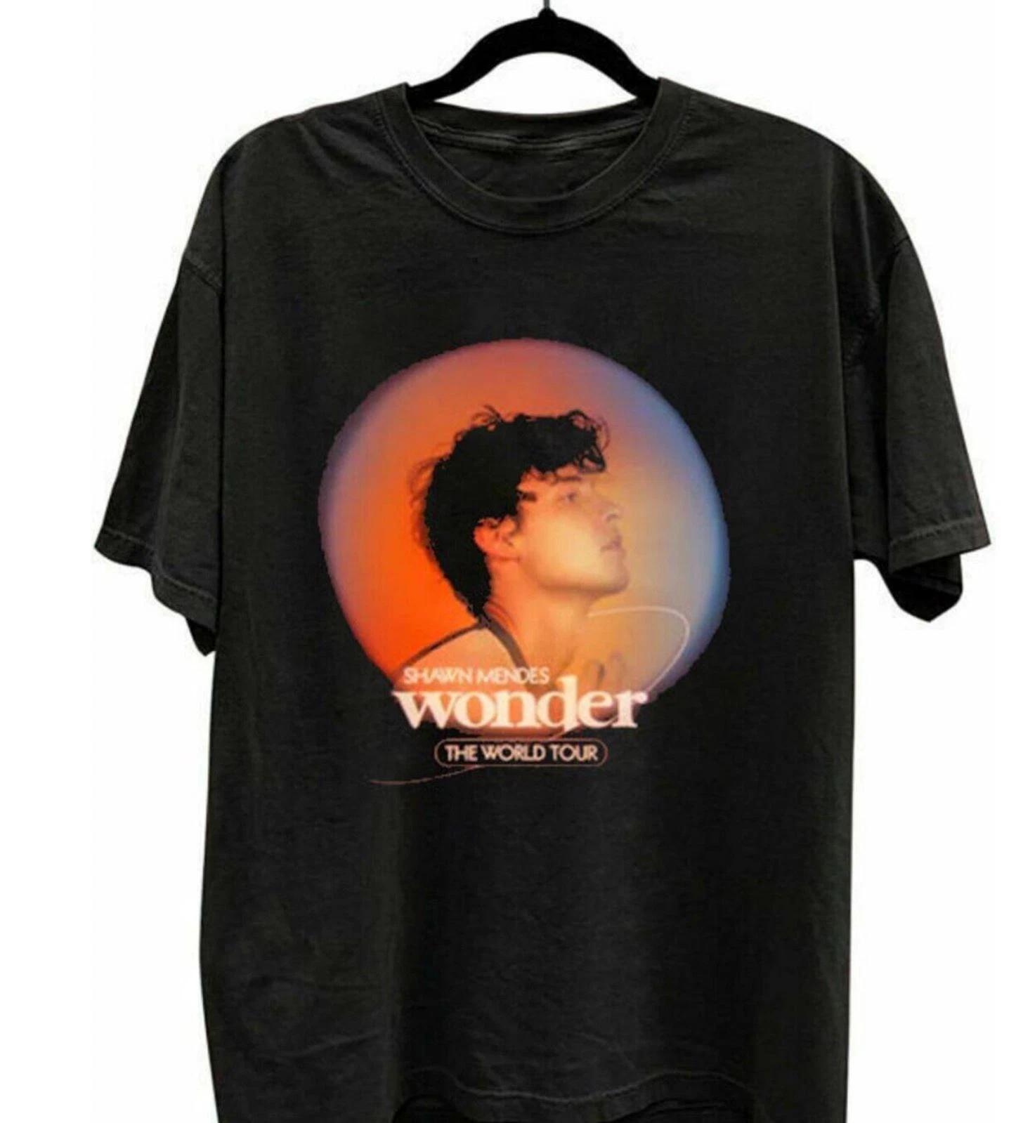 HOT Shawn Mendes Wonder North America Tour 2022 100% Cotton T-shirt Mens Tees Top S-5XL S
