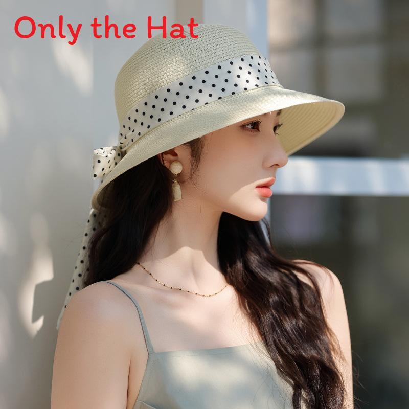 Summer Raffia Sun Hat With Adjustable Ribbon And Wide Brim For Womens Sun Protection