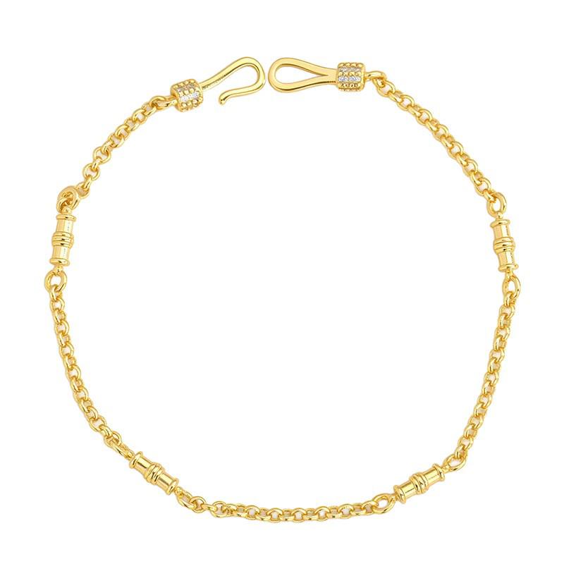 Chinesisches Retro Goldarmband mit Diamanten, Verdrehtes Muster, Schlichtes Design - Elegantes Geschenk für Frauen und beste Freundinnen