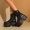 Platformní dámské kotníkové boty Módní kožené boty na vysokém podpatku Trend 2025 Designérské zipy Lodičky Gladiátorky Zimní Botas De Mujer