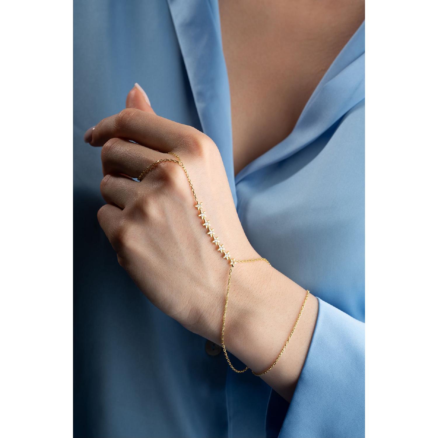 

925 Sterling Silver Gold Coating Sequential Milky Way Yldz ahmeran Bracelet золотий