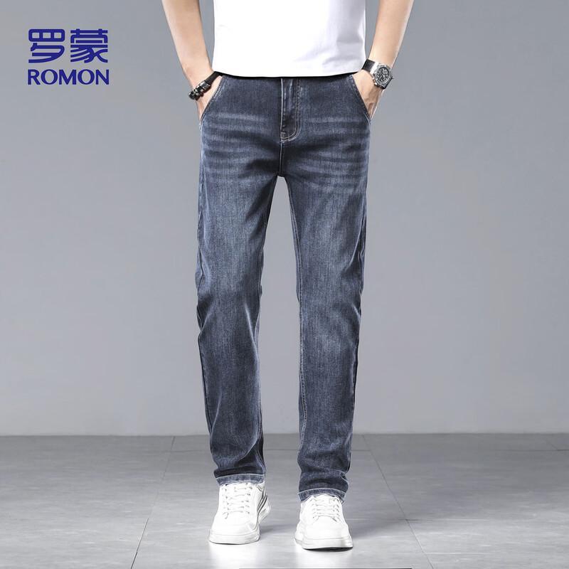 ROMON Men's 882 Loose Straight-Leg Stretch Jeans