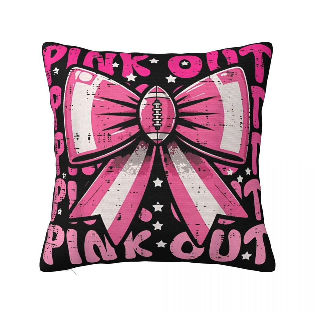 Breast Cancer Awareness Ribbon Pillow Case Cushion Covers Fashion Zipper Decor Pillowcase for Car 4040cm