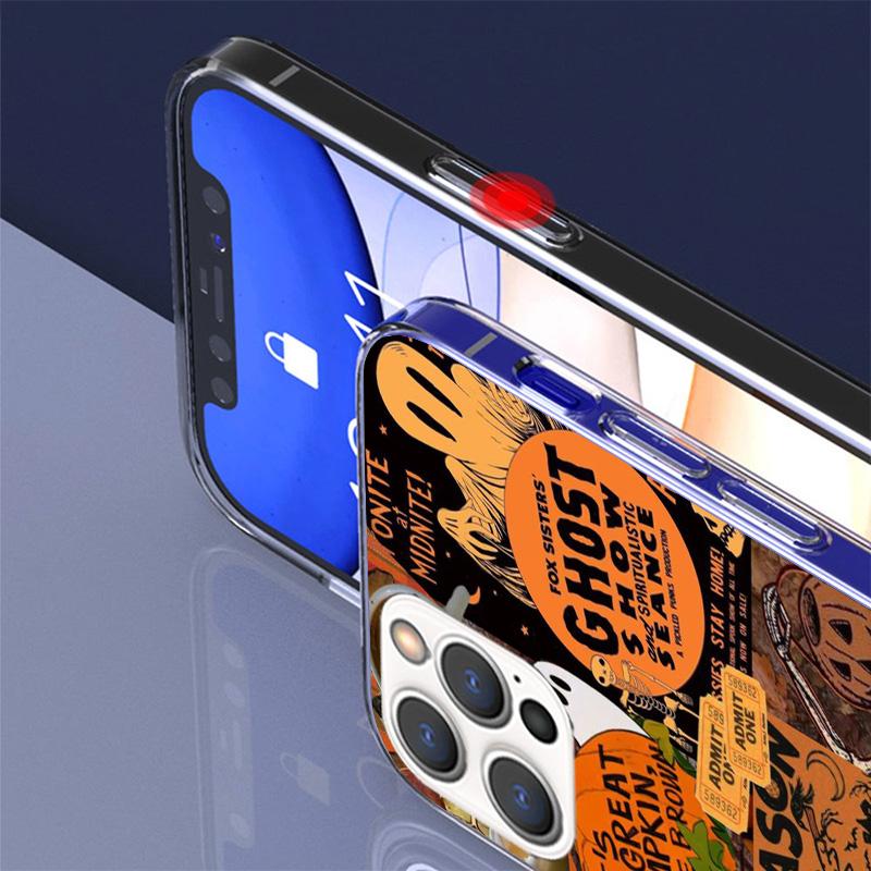 October Fall Halloween Spooky Pumpkin Phone Case For iPhone 17 Air 16 Pro Max 16E 15 + 14 Plus 11 12 13 Mini 7 8 SE Gift Print C