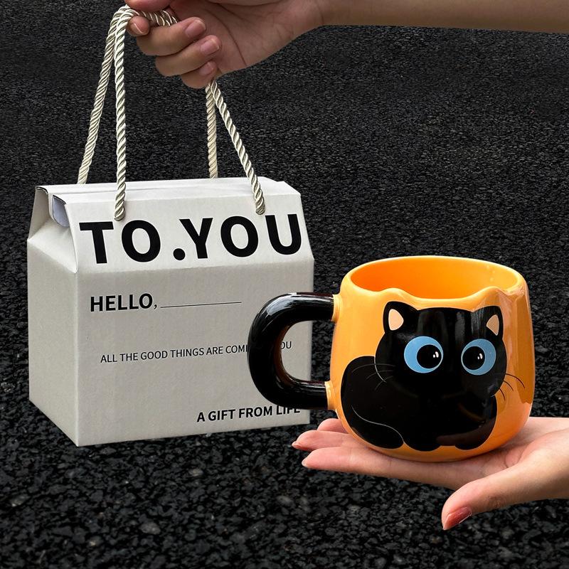 Drinking cup girls creative cat couple cup home mug male office ceramic breakfast cup