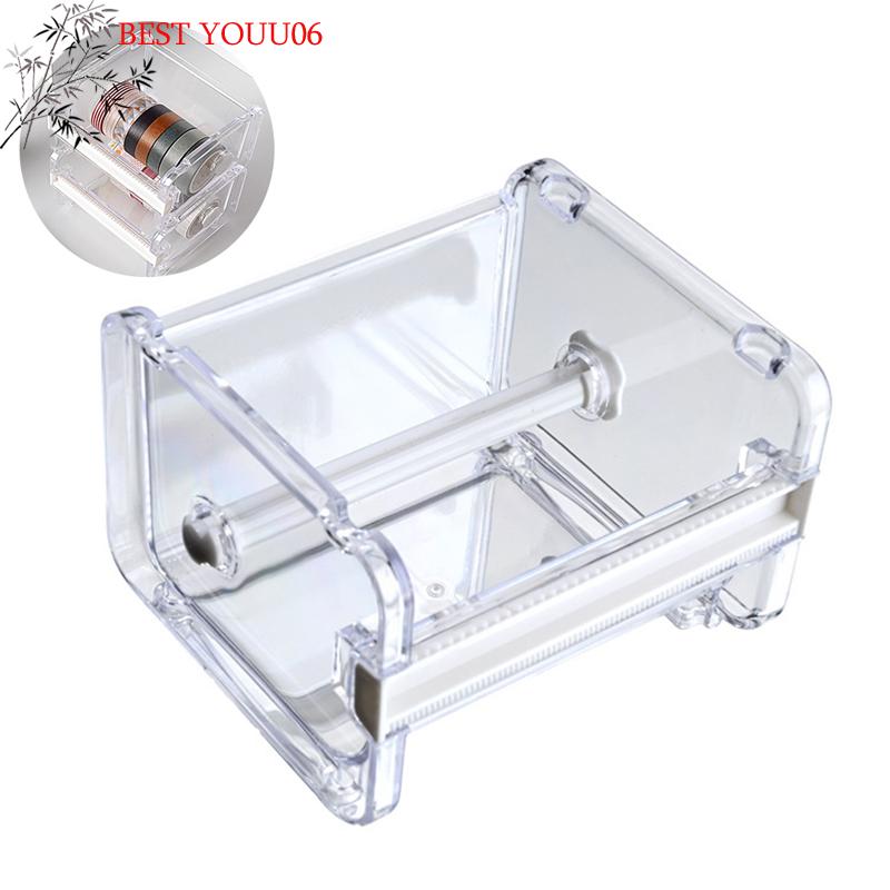 (YOUU06)Tape Cutter Handmade DIY Split Tape Tool Transparent Tape Holder Tape Dispenser School Supply Office Stationery for Stud