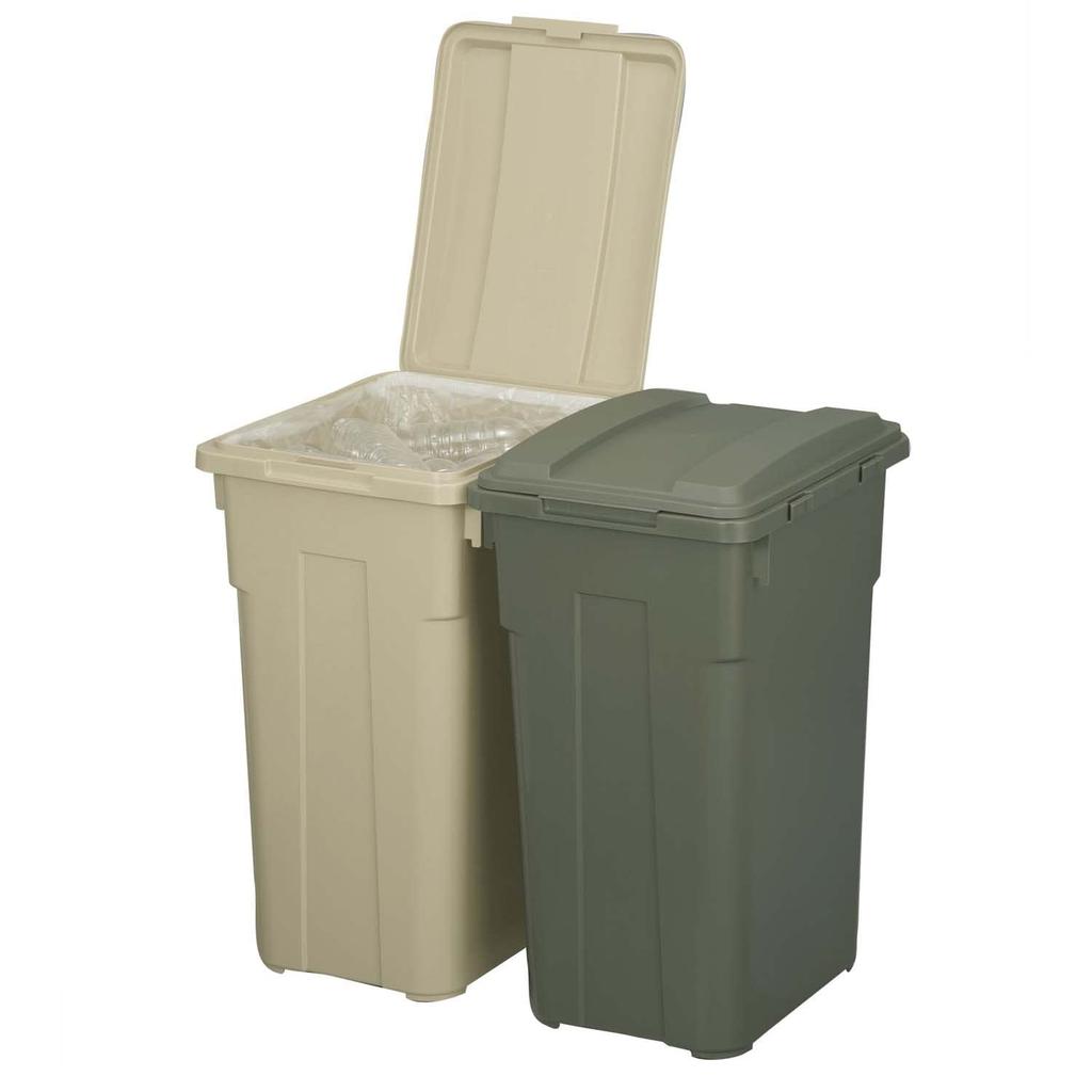 TONBO Shinki Synthetic Tombo Garbage Bin Connectable 45 Liters Khaki Green Width 31 x Depth 39 x Height cm With Lid Separation Durable Outdoor Balcony