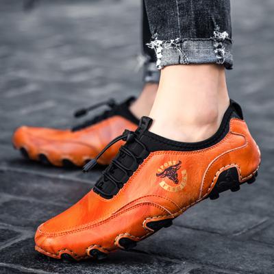 Chaussures pour hommes printemps et automne Nouvelles chaussures décontractées de conduite pour hommes Chaussures en cuir Chaussures en cuir véritable pour hommes Semelle souple Gommino