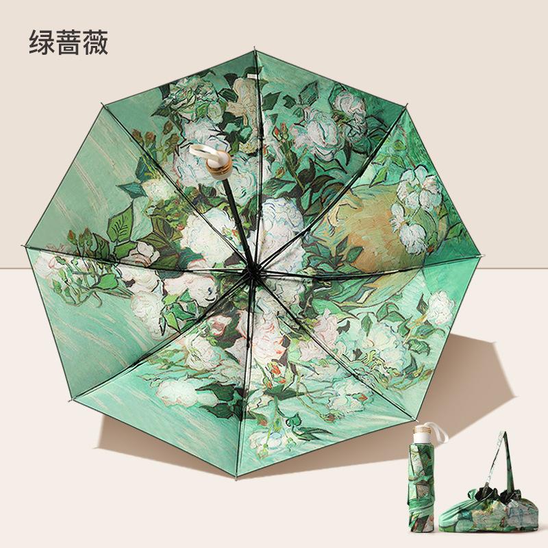 New hot-selling sunscreen two-color double-sided vinyl color umbrella three-fold sunscreen parasol sun umbrella