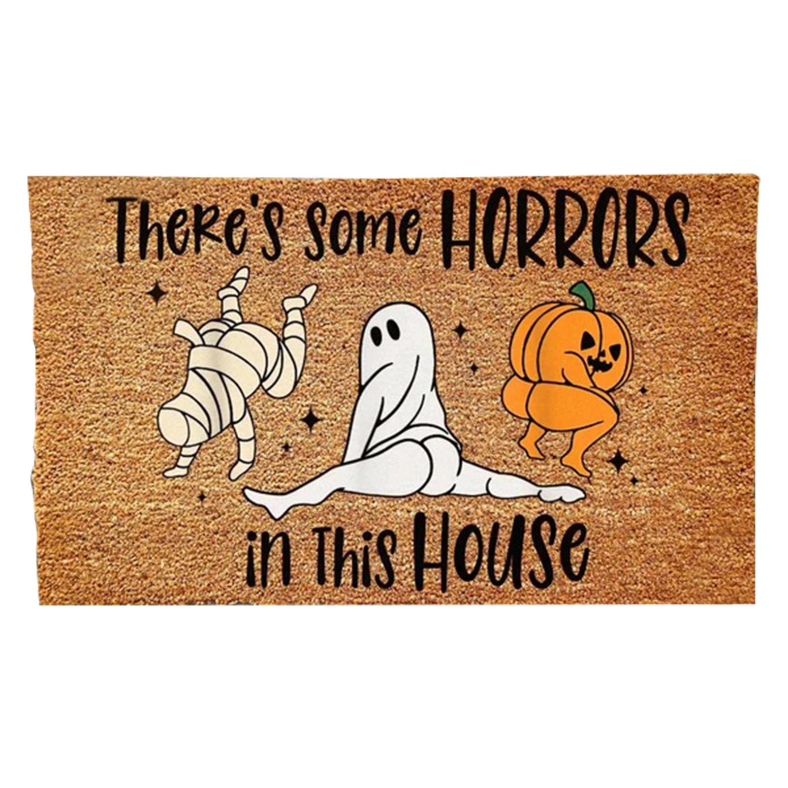 

Halloween Autumn Door Mat Funny Pumpkins Floor Mats Thanksgiving Welcome Mat Indoor/Outdoor Anti-Slip Carpet Home Decoration 40x60cm&As Shown