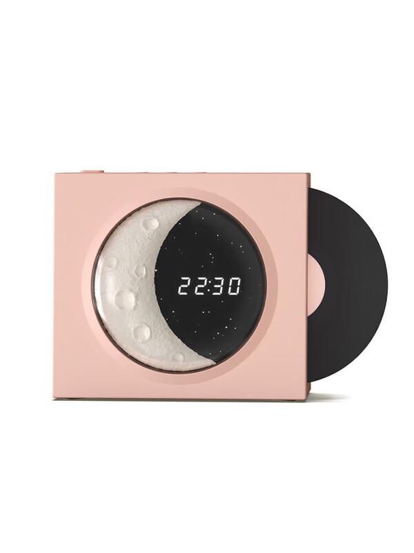 Morandi Pink Retro Moon Clock Bluetooth Speaker