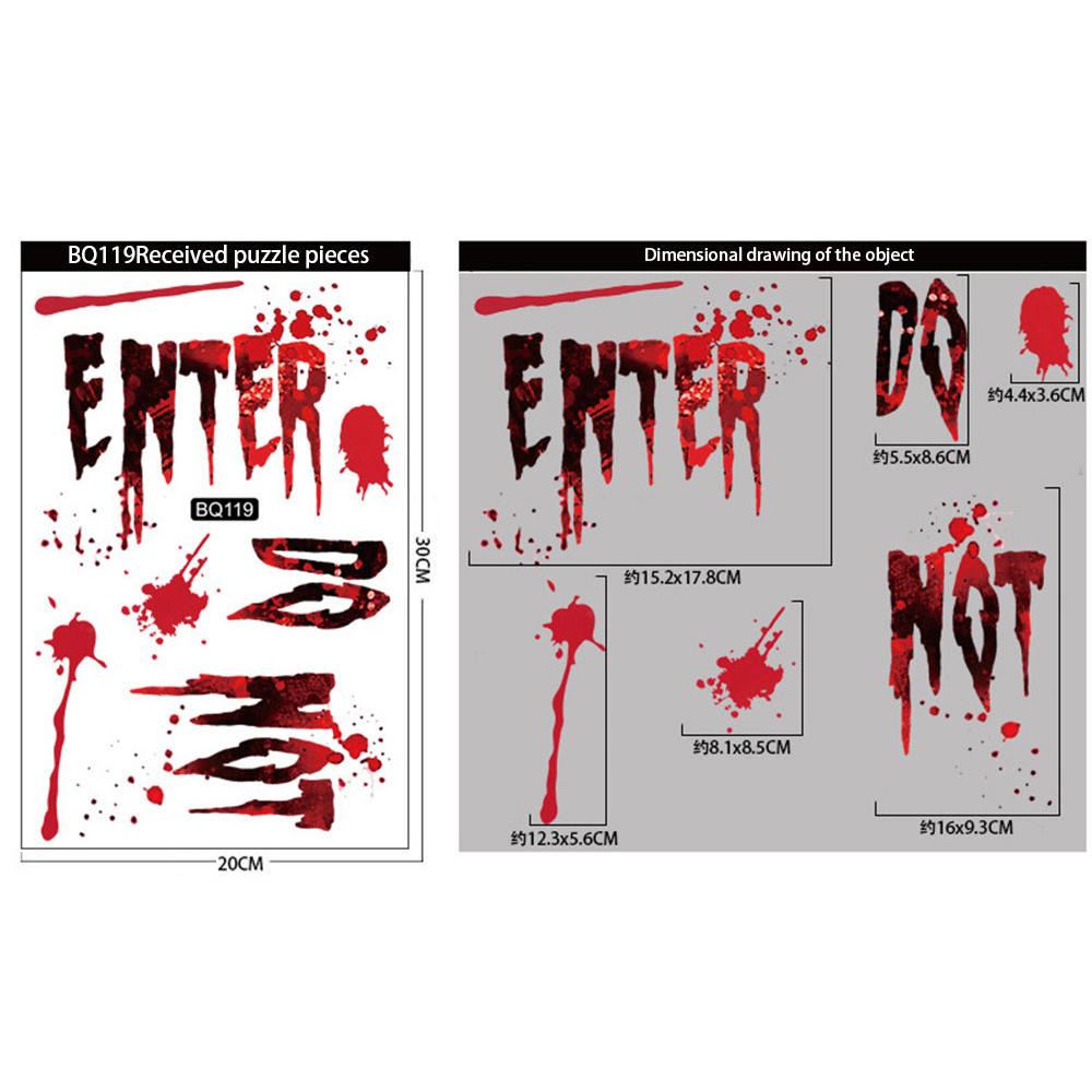 Bloody Handprint Sticker Clear Pattern Holiday Party Supplies Sticker Easy To Paste 9 Models Household Products Horror Stickers