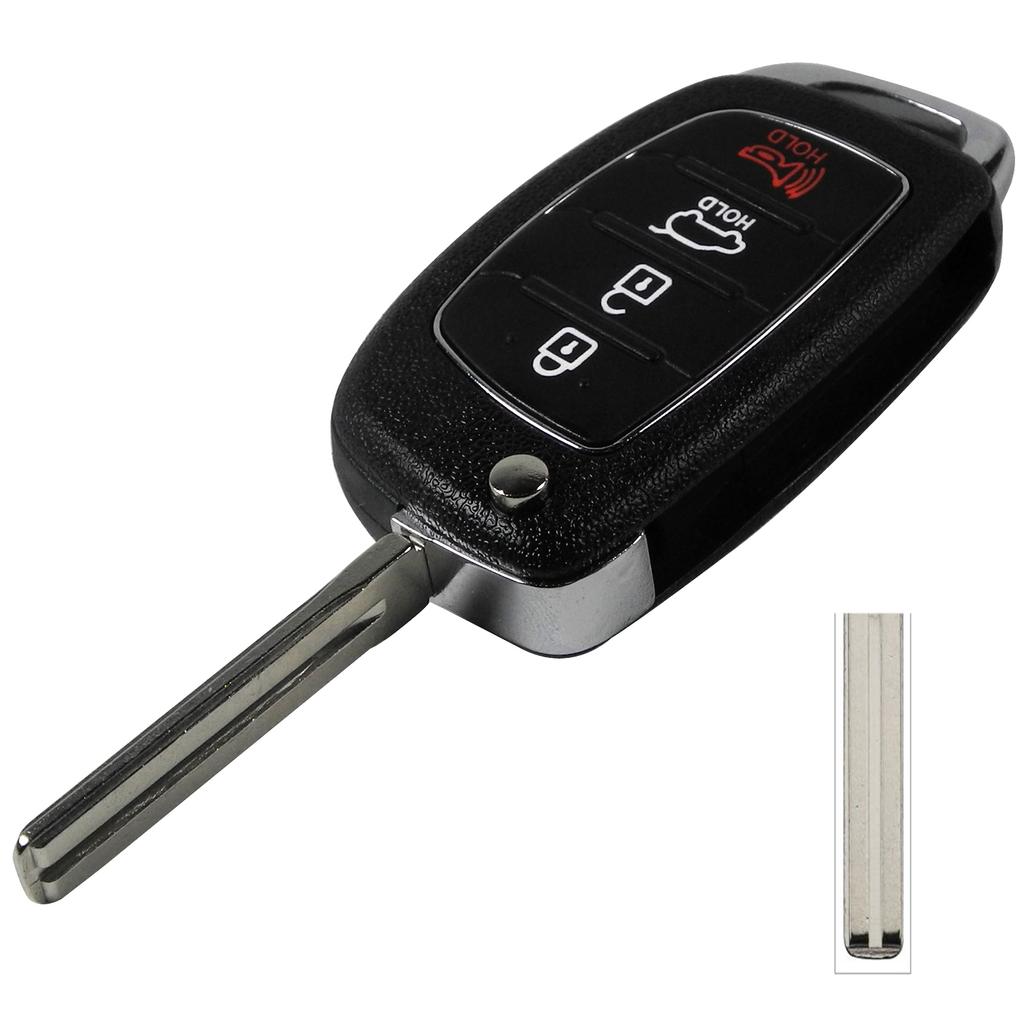Jingyuqin  3/4 Buttons Flip Folding Remote Car Key Fob Shell Case Cover For Hyundai HB20 SANTA FE IX35 IX45 Accent I40
