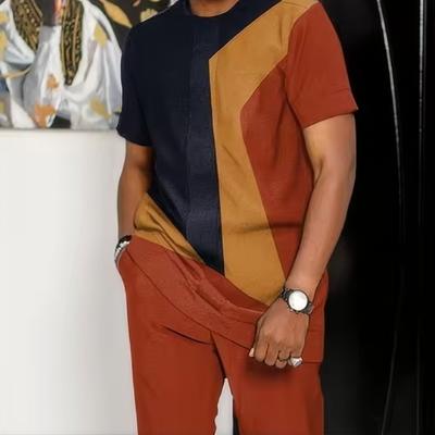Sommermode Herren Sportbekleidung Kurzarm T-Shirt+Hose zweiteiliges Set für Herrenbekleidung 2024 neu Joogers Kleidung 3D-bedruckt pa