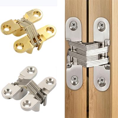 2 st 12x43MM Osynliga Gångjärn Tyst Stängning Korsgångjärn Dolda Skåpdörrar Trälådor För Fällbara Möbler