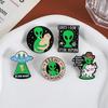 ET Alien Enamel Pin UFO We Come To Party Save A Horse Ride A Cow Funny Cowboy Western Brooches Lapel Backpack Badge Jewelry Gift
