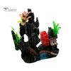 Spinning Waterwheel for Fish Tank Aquarium Waterwheel, Ornament, Mini Rockery Mountain Air Bubbler, Resin Accessory Aerating Action Hideout Cave Betta