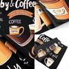 Coffee Theme Oven Dust Cover 35x85cm Coffee Cup Pattern Dustproof Polyester Machine Protector for Home Appliance Dust Cover
