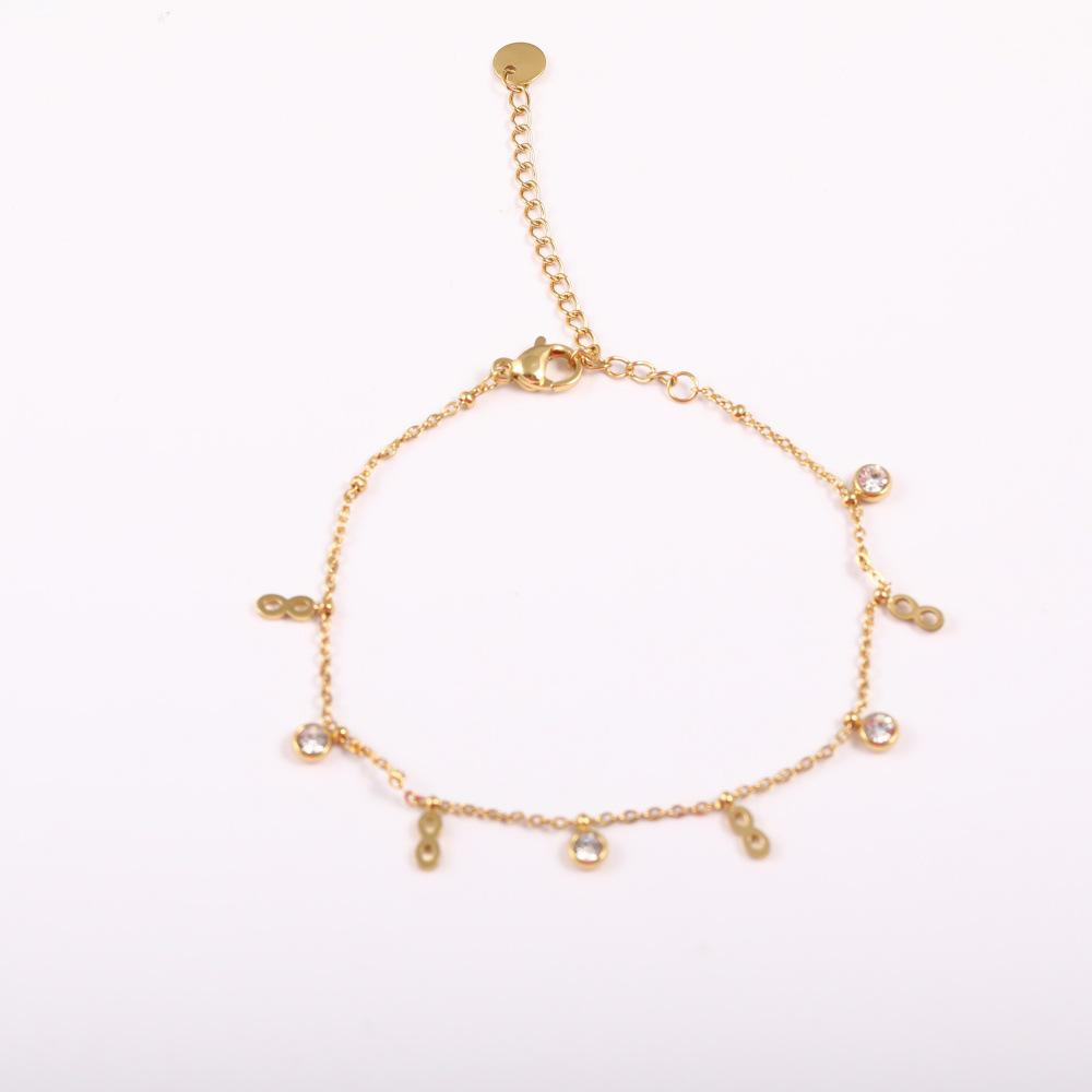 Винтажный браслет из нержавеющей стали с цирконами: Изысканно спроектированный, универсальный и популярный в Европе и Америке.