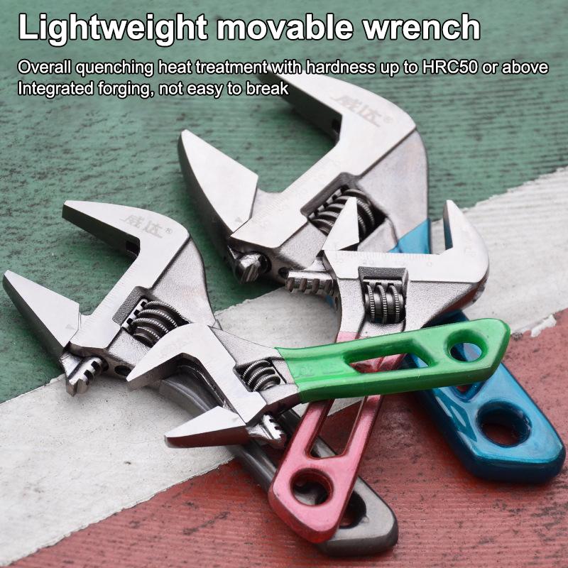 4/5/6/8 Inch Short Handle Adjustable Wrench Portable Mini Large Opening Monkey Spanner Household Wrench Tools