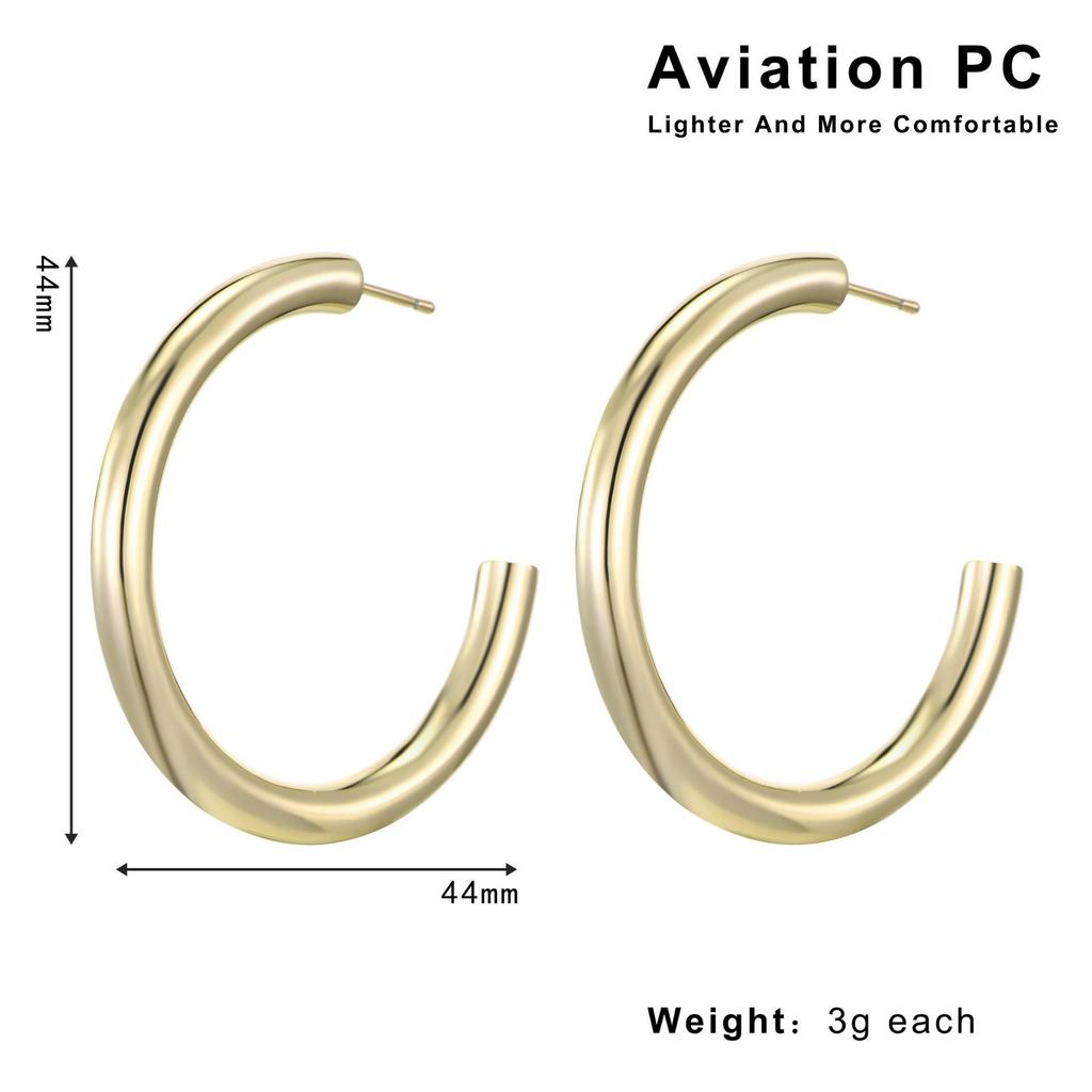 Geometric Retro French Style Stainless Steel Hoop Earrings