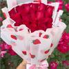 20pcs/Pack Waterproof Strawberry Printed Gift Wrapping Paper, Ideal For Diy Handicraft Gift, Suitable For Flower Wrapping