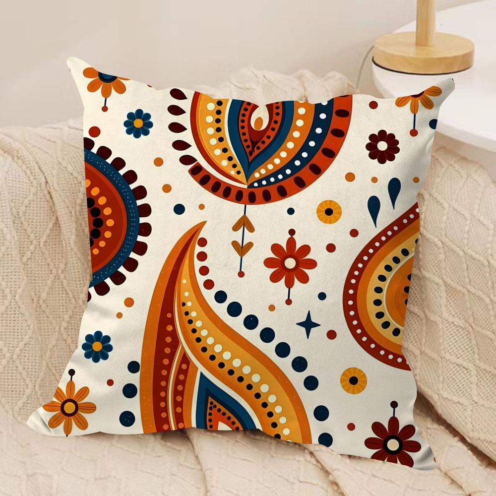 Bohemian style Cushion Cover Soft Plush Fabric DoubleSided Printed Cushion Covers for All Seasons Modern HomeDecor Gift