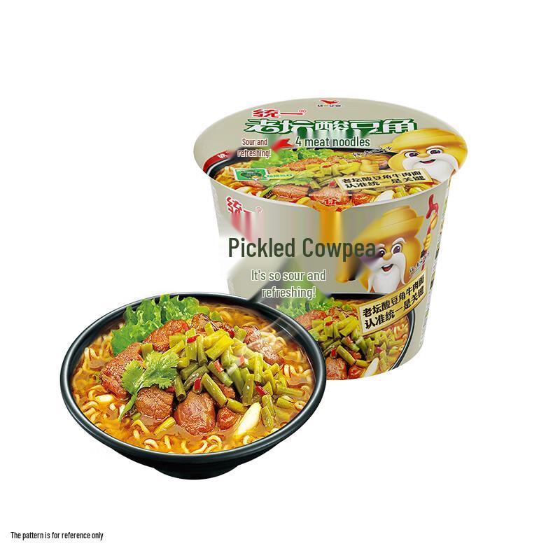 Tongyi Lai Yi Tong Sour Long Bean Beef Instant Noodles, 12-Pack