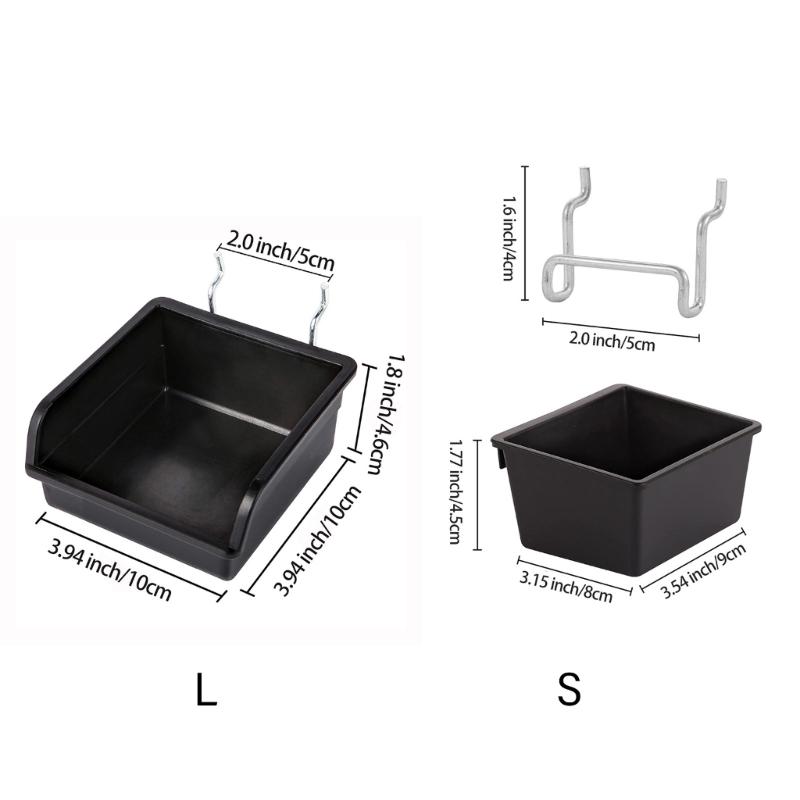 Efficient Pegboard Storage Bins with Hook and Labels Practical Peg Board Basket Effective Hardware Storage Solution