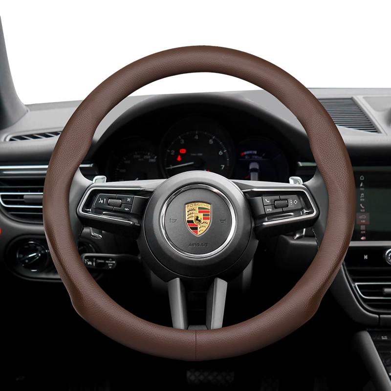 Para Cubierta de Volante Porsche Ultra - Fina Piel de Microfibra Transpirable Cayenne Macan Panamera Taycan 718 911