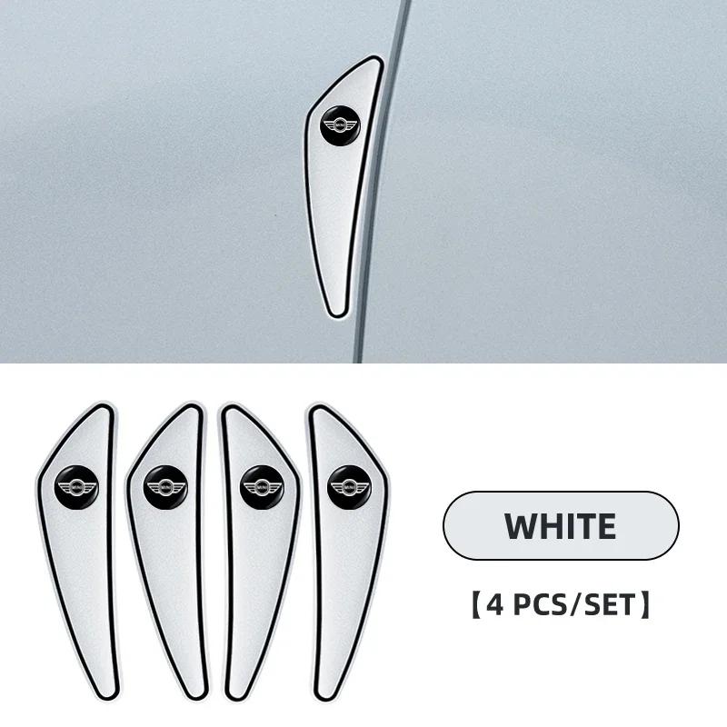 4pcs Car Logo Bumper Anti-Collision Strip For MINI Cooper JCW Countryman Clubman Cabrio Paceman Coupe Roadster Accessories