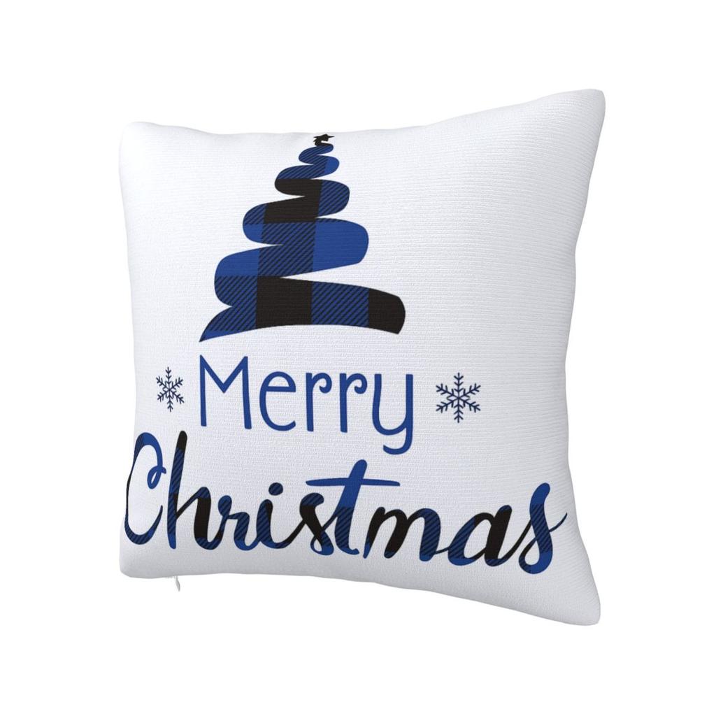 Chrismas Snowflake Letter Print Pillow Case Cushion Cover Polyester Graphic Pillow Cover Cute Funny Pillowcases Sofa Home Decor