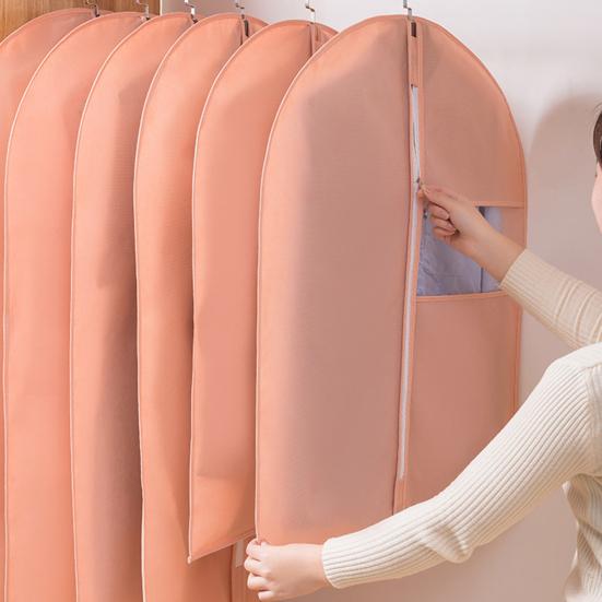 Cloth Overcoat Dust-proof Reusable Non Woven Fabric Visible Window Clothing Hanging Bag for Home